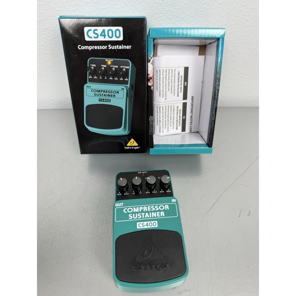 Behringer CS400 Compressor/Sustainer Guitar Effects Pedal w/ Box & Papers